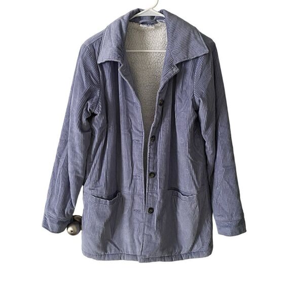 Vintage BLAIR shacket with sherpa lining blue corduroy 1970s - Picture 1 of 8